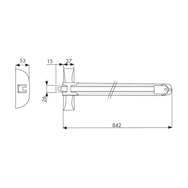 Iseo Cavers – Serrure coupe-feu Push Idea 3 points latéraux barre anti-panique 840 mm – Pour portes jusqu'à 2270 mm – 942608433TA - Image 3