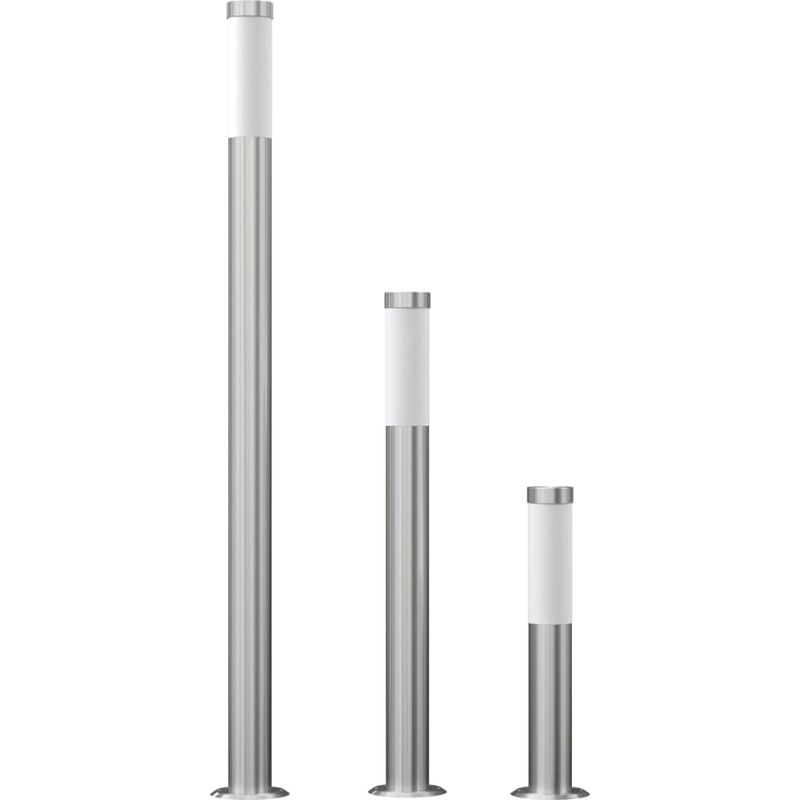 vidaXL Ensemble de 3 lampes de jardin étanches Acier inoxydable