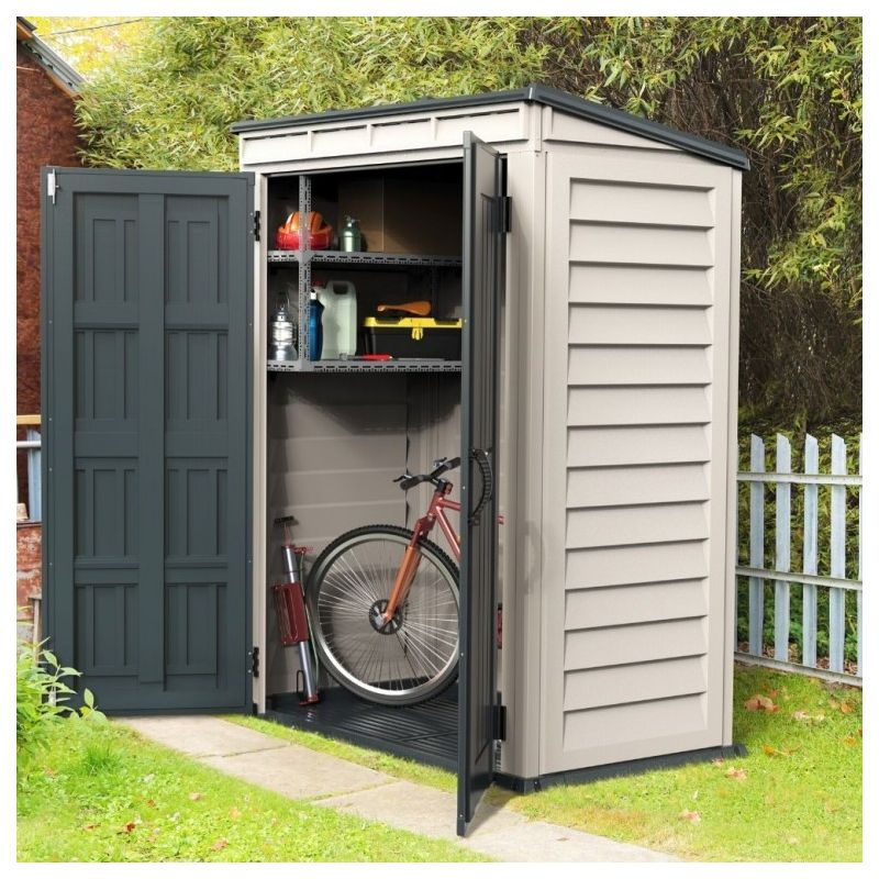 Duramax – Abri de jardin résine YardMate Pent PLUS 5'x3' – Dimensions 92 x 171 x 202 cm – Panneaux en PVC ignifuge – Structure en acier renforcé - Image 3