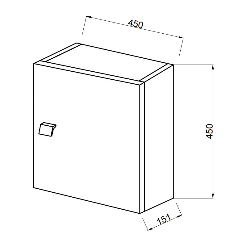 Meuble-Haut Cube 45Cm Avec Porte Et Tablette Chêne Blanc Facile Adapter - Image 4