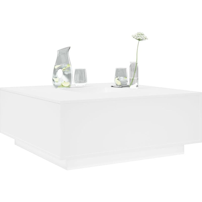 Vidaxl – Table basse blanche 100x100x40 cm en bois d'ingénierie – Surface résistante à l'humidité – Multifonctionnelle pour salon ou chambre