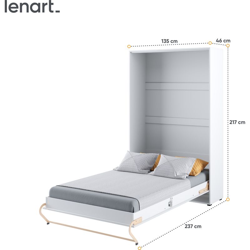 Lenart Lit escamotable Concept Pro CP02 120x200 vertical blanc brillant - Image 3