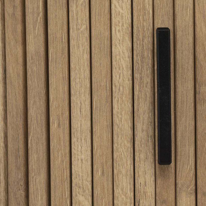 Atmosphera – Table basse fixe 120x60cm – 2 portes coulissantes – MDF et acier – Style scandinave – Rangement pour magazines et télécommandes - Image 6
