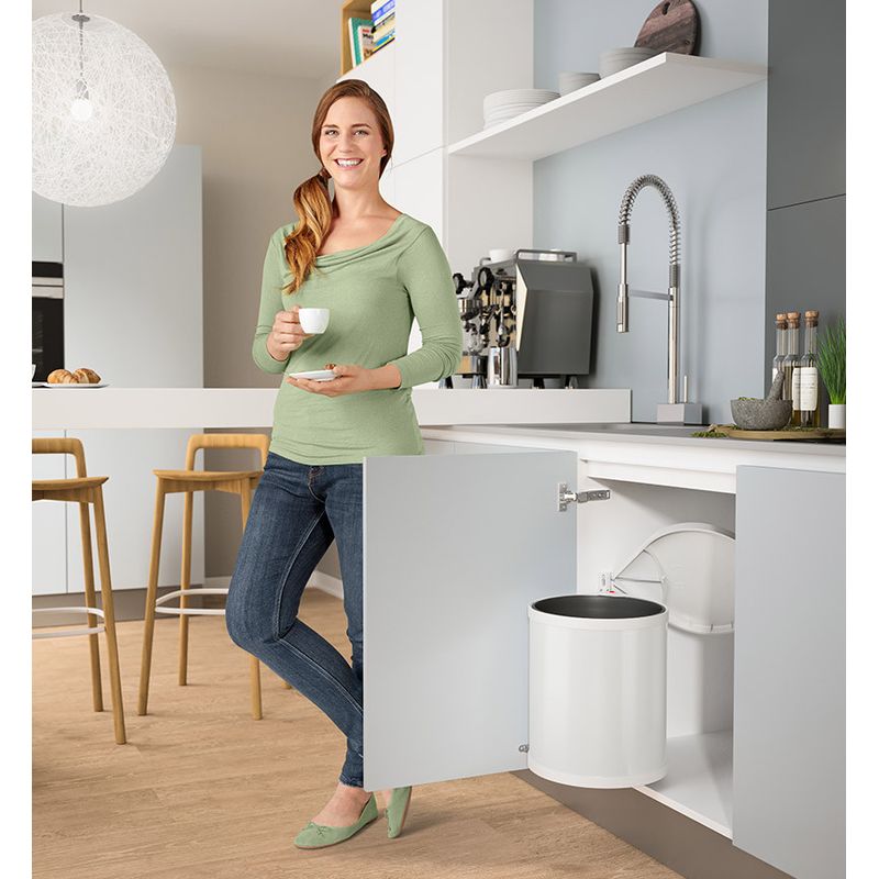 Hailo – Poubelle automatique encastrable 15L – Système d'ouverture innovant – Acier inoxydable – Pour espaces restreints – Montage flexible - Image 6