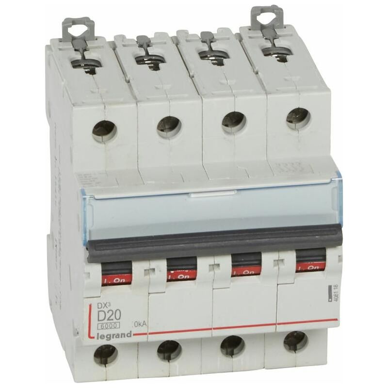 Legrand – Disjoncteur tétrapolaire 20A courbe D – Certifié IEC/EN 60898-1 – Pour installations électriques professionnelles – 4 pôles - Image 4