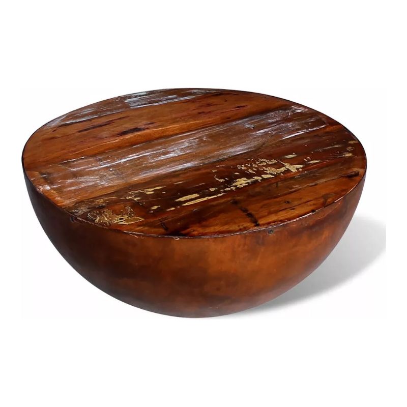 Vidaxl – Table basse gigogne en bois recyclé – Forme de bol unique – Base en acier – Artisanat rétro et exotique – Idéale pour salons modernes Cup - Image 6