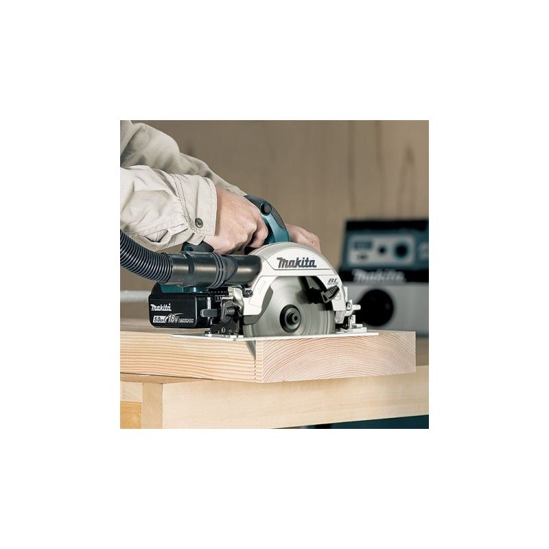 Makita – Scie circulaire 18V LXT Ø165 mm avec 2 batteries 5,0 Ah – Moteur sans balais – Profondeur de coupe 57 mm – DHS660RTJ Pan - Image 8