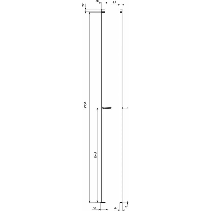 Thirard – Crémone 2 points à béquille hauteur 2300 argent – Système réversible – Tringles réglables sans recoupe – Pour portes et fenêtres en bois - Image 2