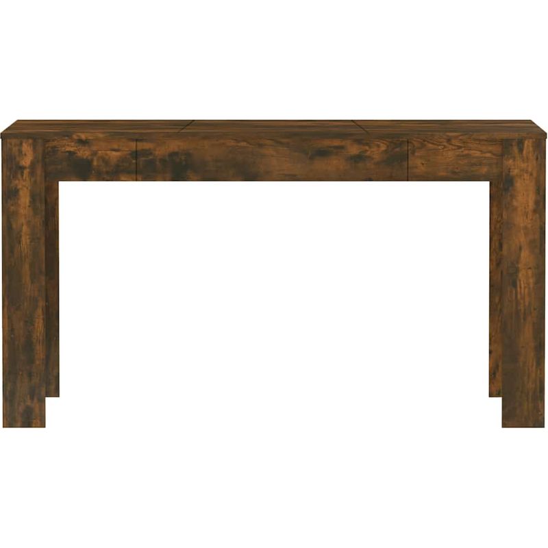 Vidaxl – Table de salle à manger rectangulaire chêne fumé 140x74,5 cm – Construction en bois composite – Surface lisse pour entretien facile - Image 3