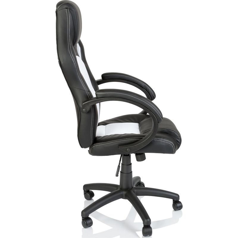 TRESKO Chaise de bureau, Fauteuil de bureau RACING SPORT GAMER Noir / Blanc Rembourrage Épais - Hauteur Réglable - Image 3