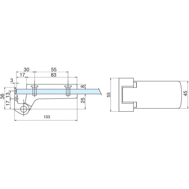 Paumelle 4203 - STREMLER Chromé mat Adapter - Image 4