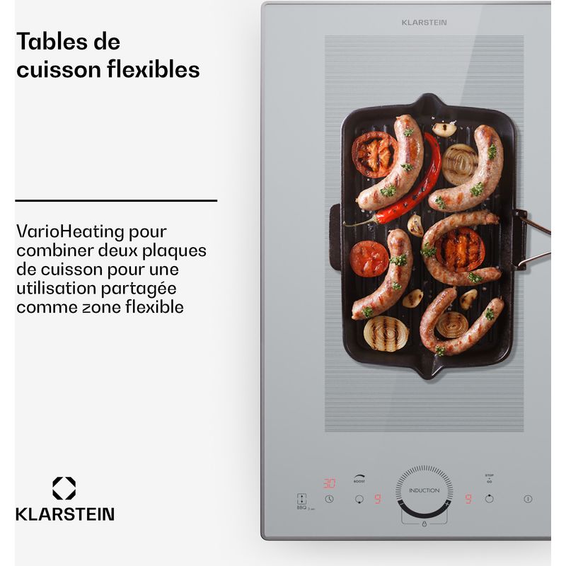 Klarstein – Plaque induction 3500W – 2 feux – Encastrable avec contrôle tactile – Technologie ThermoBoost – Sécurité enfant et arrêt automatique - Image 4