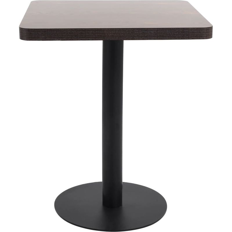 Vidaxl – Table de bistro marron foncé 60x60 cm MDF – Piètement acier – Épaisseur 3,8 cm – Pour 2 personnes – Facile à assembler - Image 6