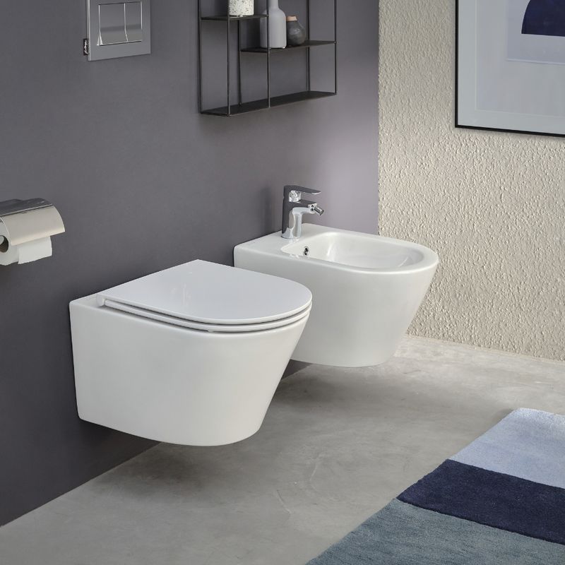 WC suspendu sans bride JACOB DELAFON Rodin+ avec abattant - Image 2