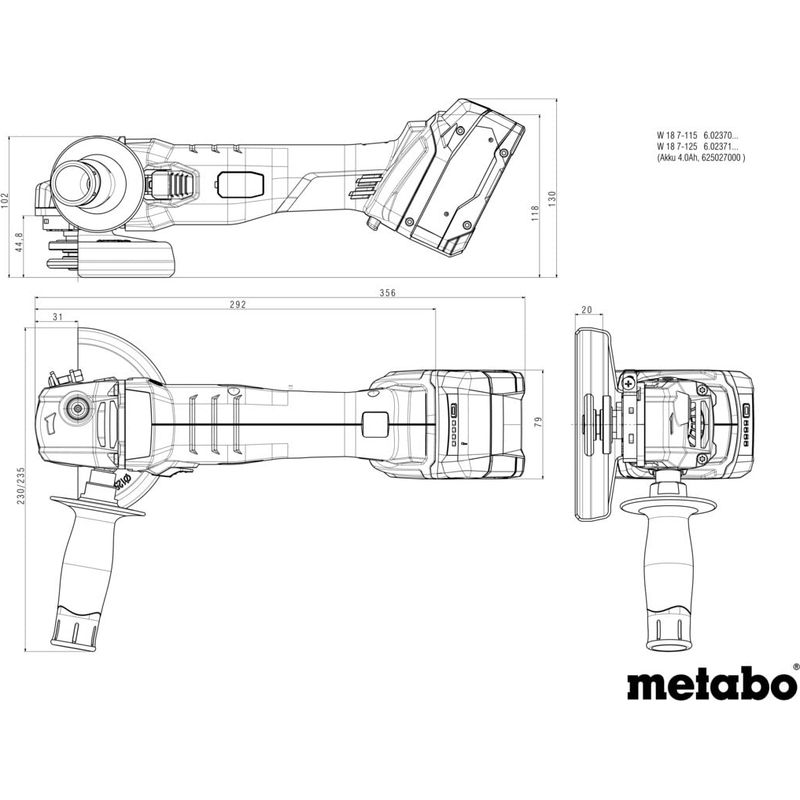 Metabo – Meuleuse d'angle sans fil 18V – Ø 125 mm – Vitesse 8500 tr/min – Protection contre surcharge – Démarrage progressif - Image 2