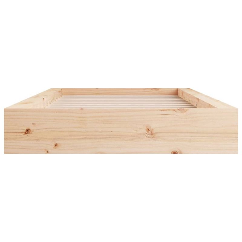 Vidaxl – Cadre de lit 90x200 cm en bois massif – Design peu encombrant – Lattes en contreplaqué pour stabilité – Convient aux petits espaces - Image 6
