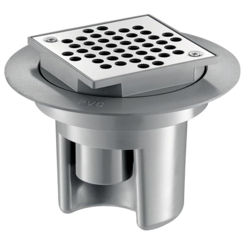 Delabie – Siphon de sol réglable 150 x 150 mm – Garde d'eau 50 mm – Sortie intégrée Ø 40 mm – Installation à l'italienne pour carrelage et béton - Image 3