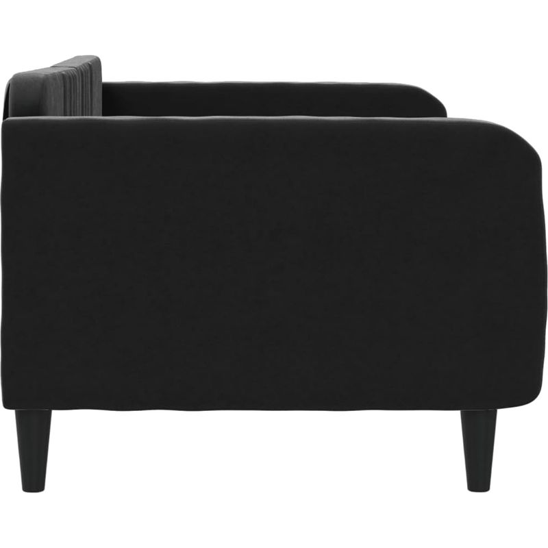 Vidaxl – Lit de repos 90x190 cm en velours noir – Cadre robuste en métal et bois – Design moderne avec sommier à lattes - Image 4