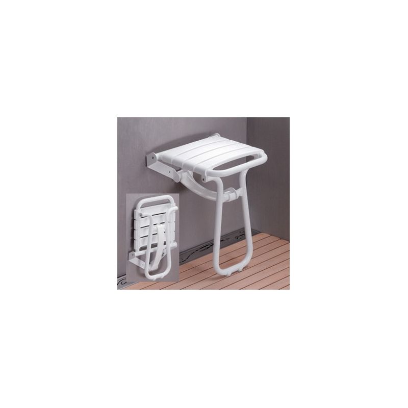 Pellet – Siège de douche blanc – Sécurité maximale avec béquille automatique – Peu encombrant en position relevée – Installation facile - Image 2