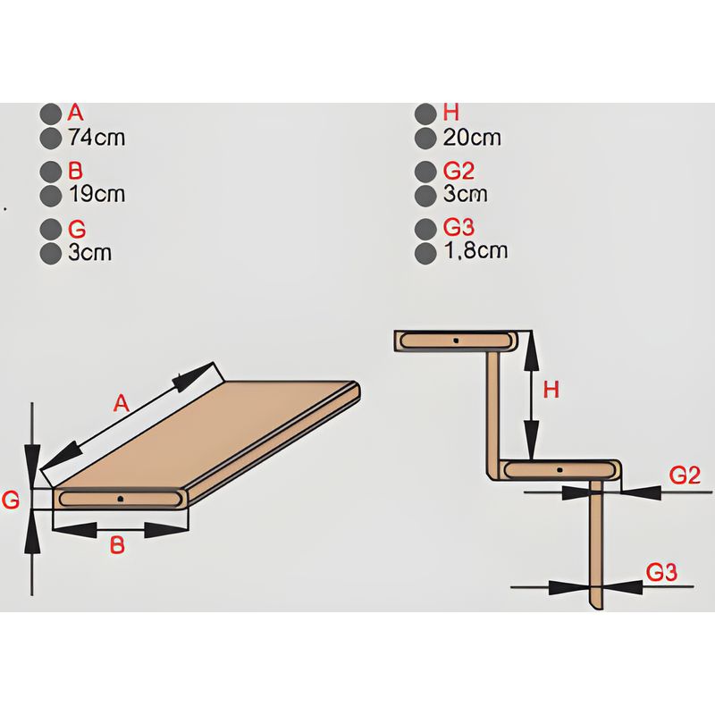 Handystairs – Escalier quart tournant fermé 280 cm – 13 marches en pin – Largeur 80 cm – Pour espaces confinés – Contremarches pleines - Image 4