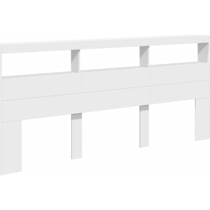 Vidaxl – Tête de lit avec LED RGB – Bois d'ingénierie – Dimensions 220x17x102 cm – Grand espace de rangement – Support dorsal confortable - Image 3