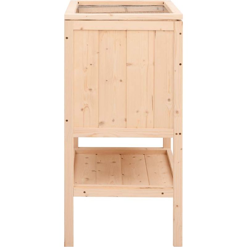 Vidaxl – Cage pour hamster 55x40x80 cm – Bois massif sapin – 2 niveaux avec échelle – Grille de toit ouvrable pour ventilation - Image 5