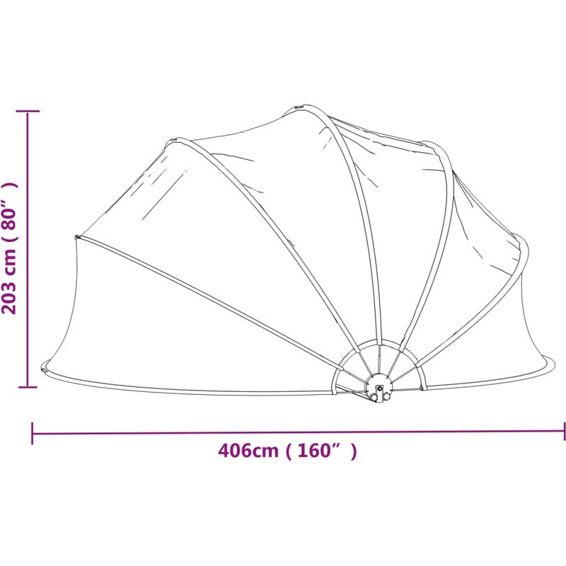 vidaXL Dôme de piscine rond 406x203 cm PVC - Image 3