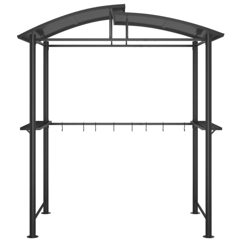 Vidaxl – Tonnelle de barbecue en acier anthracite 210x114x230 cm – Toit isolant thermique – 2 étagères latérales pour rangement – Excellente - Image 4