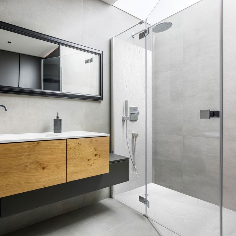 U-Tile – Receveur de douche résine 200 x 100 cm ultra-plat imitation ardoise – Grille carrée inox 11,5 cm – Antidérapant PN 24 – Siphon 360° - Image 5