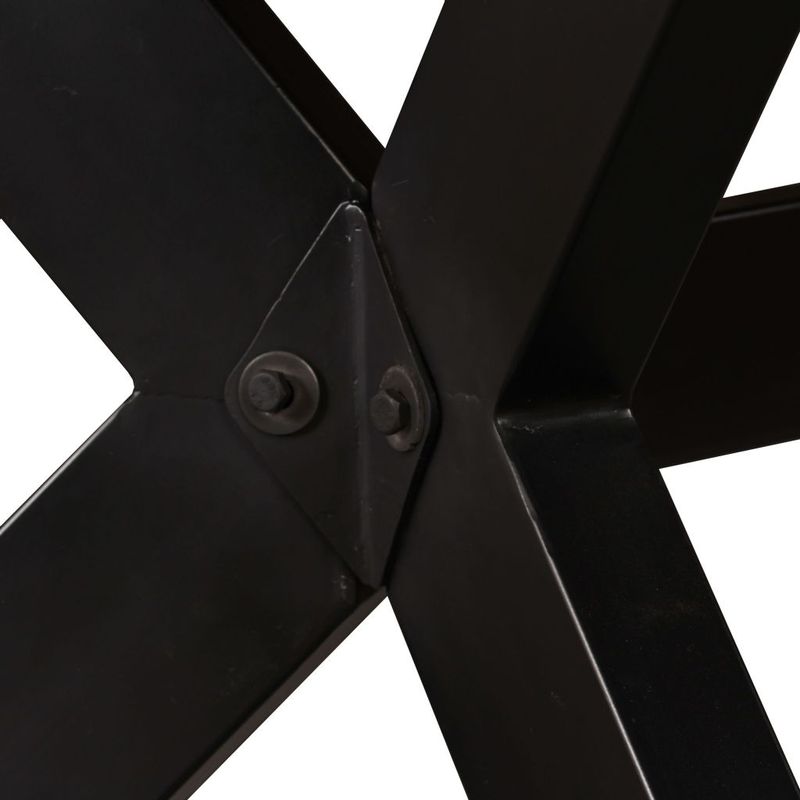 Vidaxl – Table de salle à manger en bois de manguier massif 180 cm – Pieds en acier croisés – Style industriel unique et artisanal - Image 6