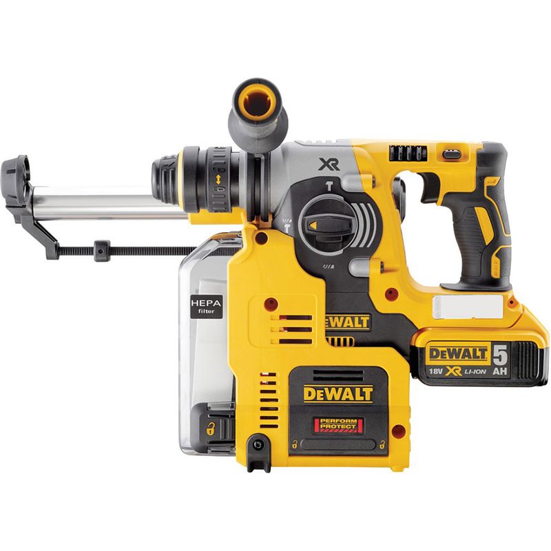 Dewalt – Marteau combiné sans fil 18V – 2 batteries 5,0 Ah – Moteur sans balais – Énergie de choc 2,1 J – Perçage béton jusqu'à 24 mm - Image 4