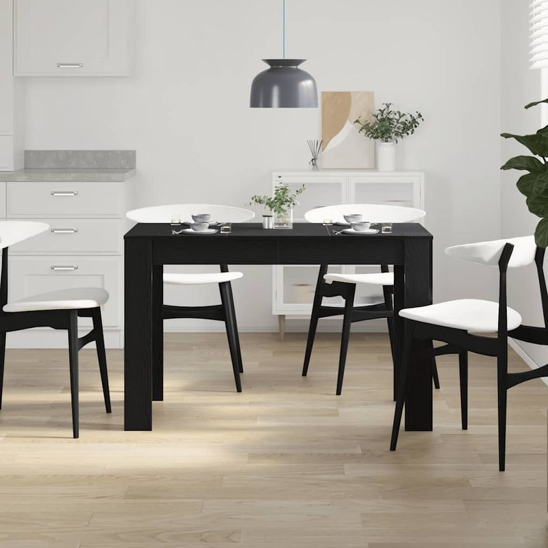 Vidaxl – Table à dîner chêne noir 120x60x76 cm – Bois d'ingénierie – Surface lisse et résistante à l'humidité – Facile à entretenir - Image 3