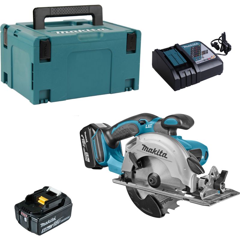 Makita – Scie circulaire portative sans fil 18V DSS501RTJ – 2x 5,0 Ah batteries – Profondeur de coupe 51mm – Moteur Brushless – Avec chargeur et