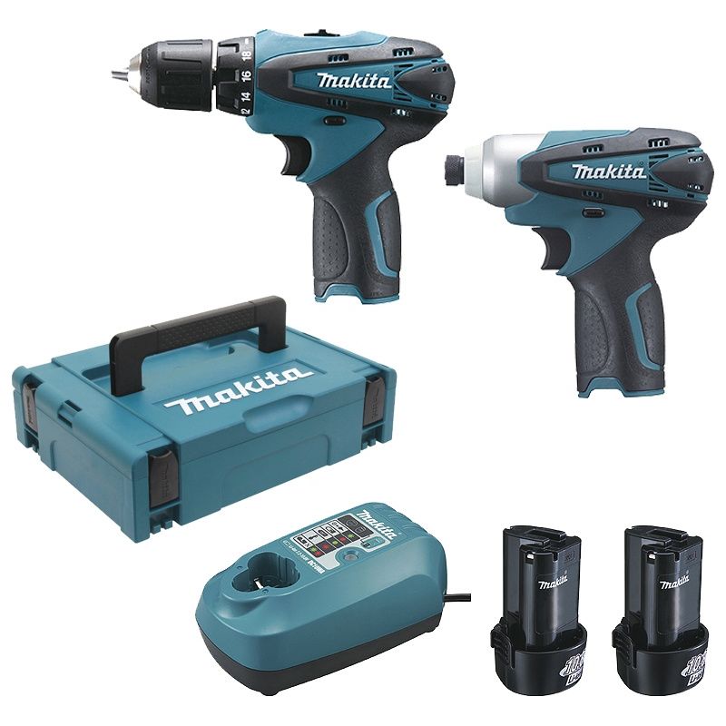 Lot outils MAKITA LCT204J (Perceuse Visseuse DF330D - Visseuse à Choc TD090D en Coffret MAK-PAC) - 10.8V - 1.3Ah Li-Ion - Image 5