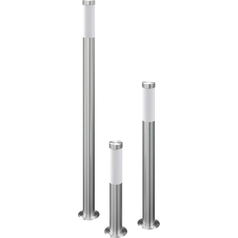 vidaXL Ensemble de 3 lampes de jardin étanches Acier inoxydable - Image 2