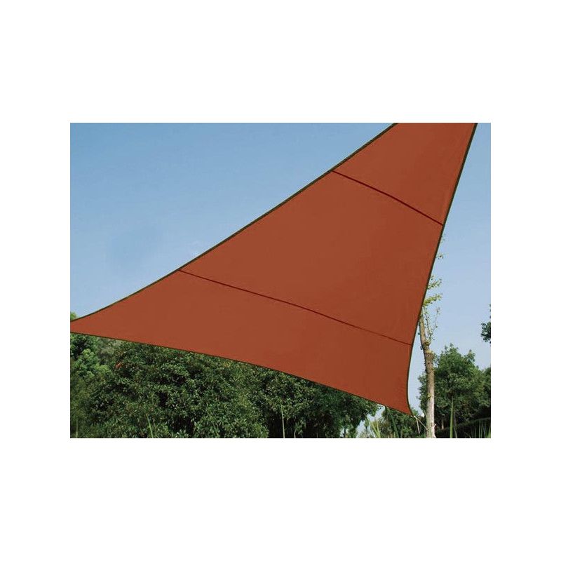 Perel – Voile d'ombrage triangulaire 5 x 5 x 5 m – Polyester imperméable et respirant – Protection UV 90 % – Installation facile avec anneaux en - Image 7