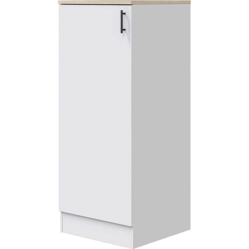 Dmora – Cuisine complète modulable avec tiroir – Meuble évier 80x60h90 – Meuble four 60x60h90 – Charnières métal – Poignées aluminium noir - Image 5