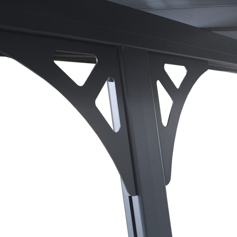 Gardiun – Pergola aluminium 11 m2 435x254x220/260 cm – Panneaux polycarbonate 6 mm – Protection UV – Installation murale et au sol - Image 3