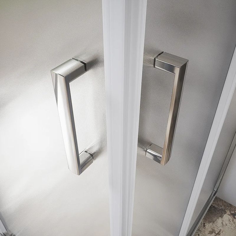 Paroi de douche coulissante 80x100 cm Aluminium Chromé Verre 6 mm moulé h185 - Réversible Mod. Tonga - Image 5