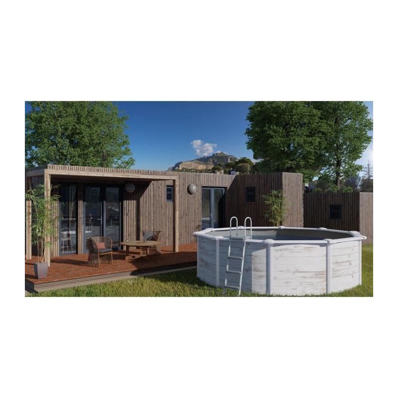 Piscine hors sol en acier Nordic Gre Finlandia circulaire 350x120 - Image 2