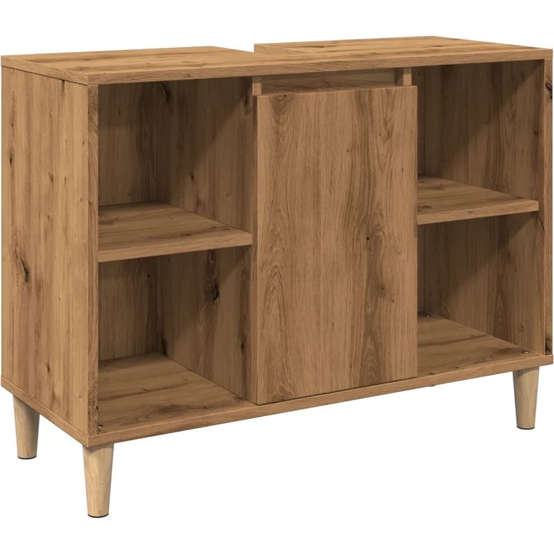 Vidaxl – Armoire de salle de bain en bois d'ingénierie – Résistante à l'humidité – 4 compartiments ouverts – Facile à nettoyer - Image 4