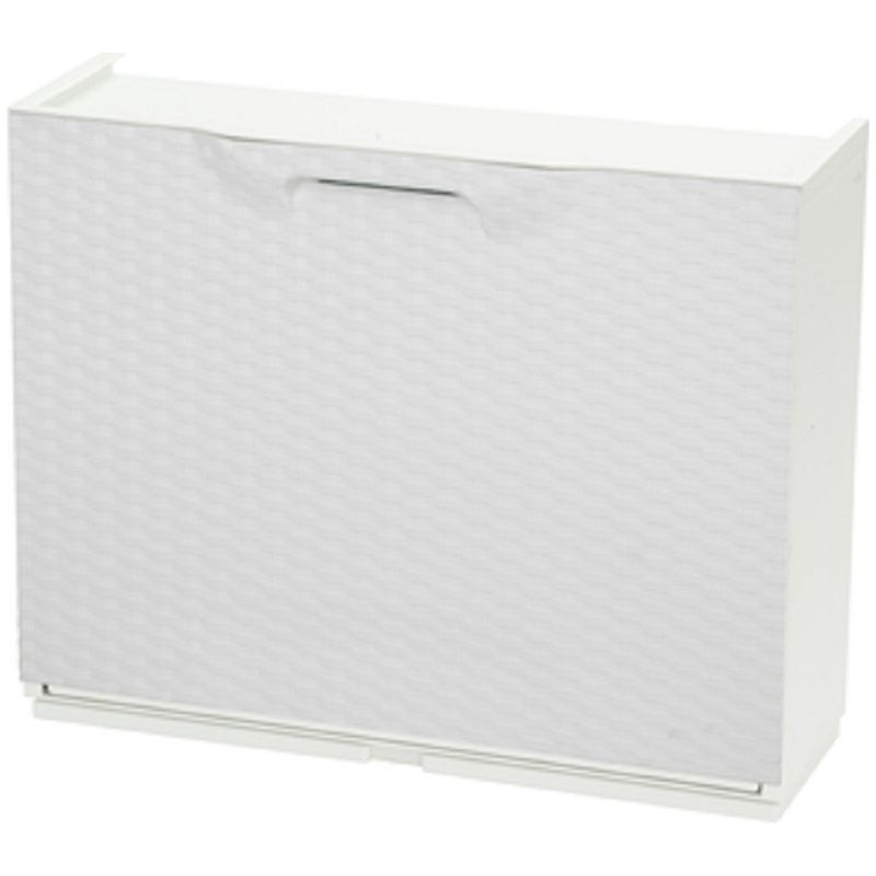 Armoire A chaussures modulable 4 modules en rotin blanc 51x17x40 cm h porte battante - Image 3