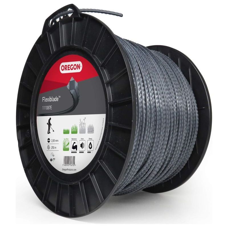 Fil débroussailleuse Carré Flexi-blade Noir/Gris ø2.7mm/250m Oregon 111087E