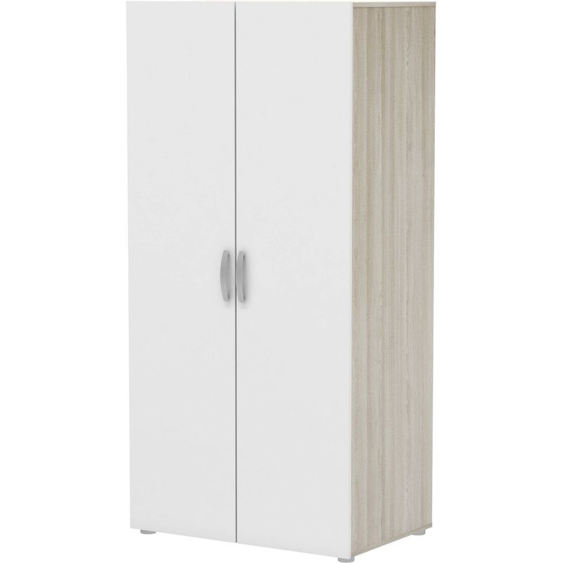 Dmora – Armoire 2 portes Barge – Penderie chambre à coucher – 1 étagère – 79,4x51,6x165,5 cm – Chêne brun – Charnières métalliques - Image 5