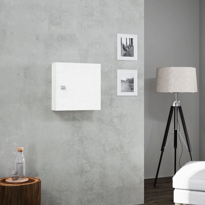Meuble-Haut Cube 45Cm Avec Porte Et Tablette Chêne Blanc Facile Adapter - Image 2