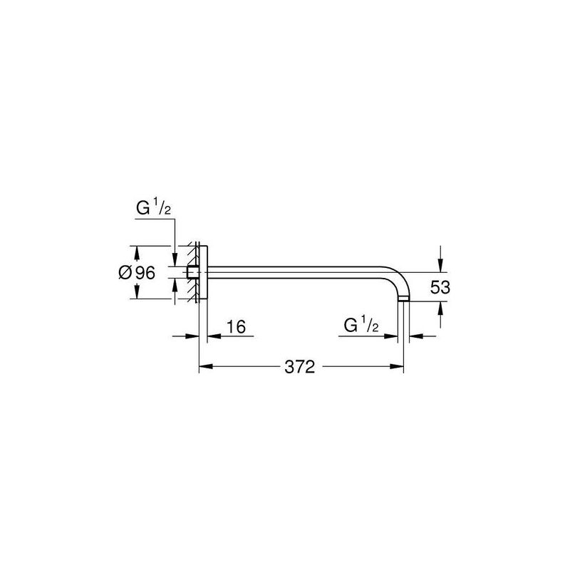 Grohe Rainshower bras de douche moderne 37,8cm de saillie Adapter - Image 4