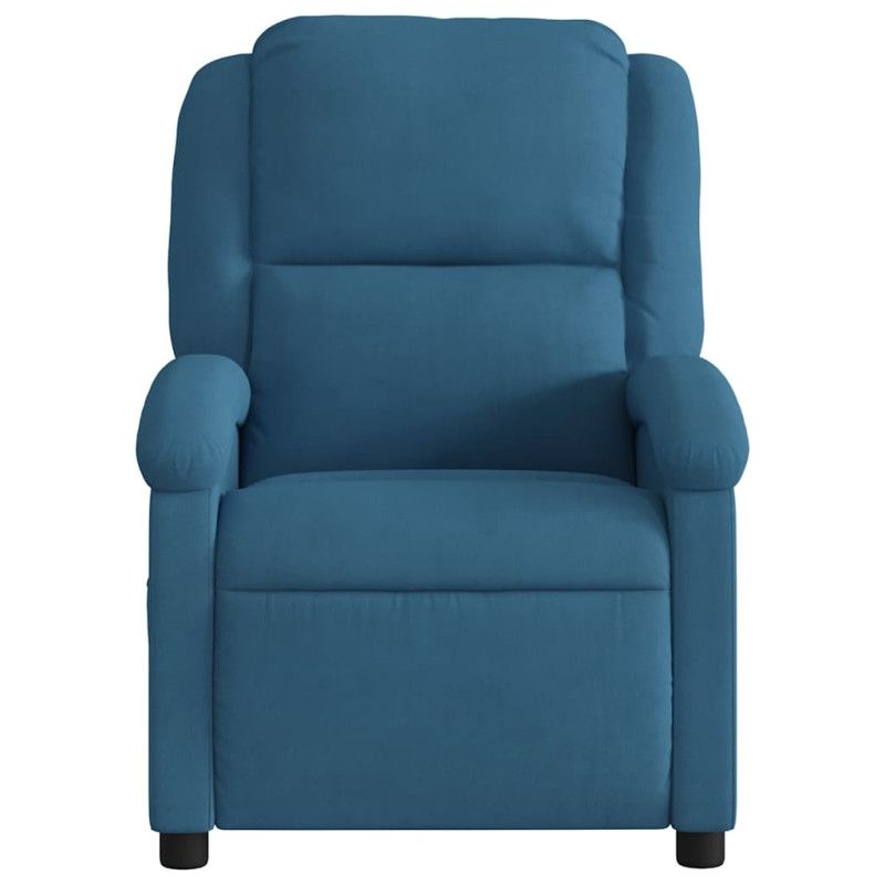 vidaXL Fauteuil inclinable de massage bleu velours - Image 6