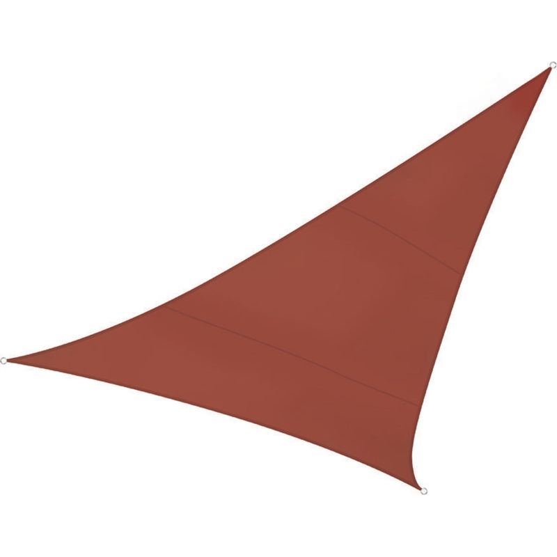 Perel – Voile d'ombrage triangulaire 5 x 5 x 5 m – Polyester imperméable et respirant – Protection UV 90 % – Installation facile avec anneaux en - Image 9