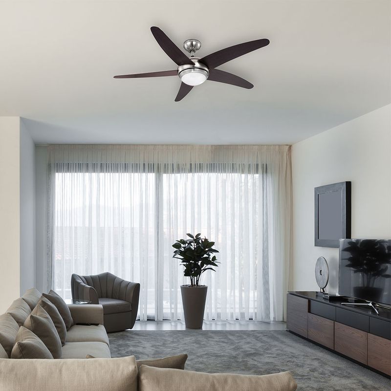 Globo – Ventilateur de plafond avec éclairage et télécommande – 3 vitesses réglables – Moteur silencieux – Pour pièces jusqu'à 30 m2 – 132 cm - Image 3
