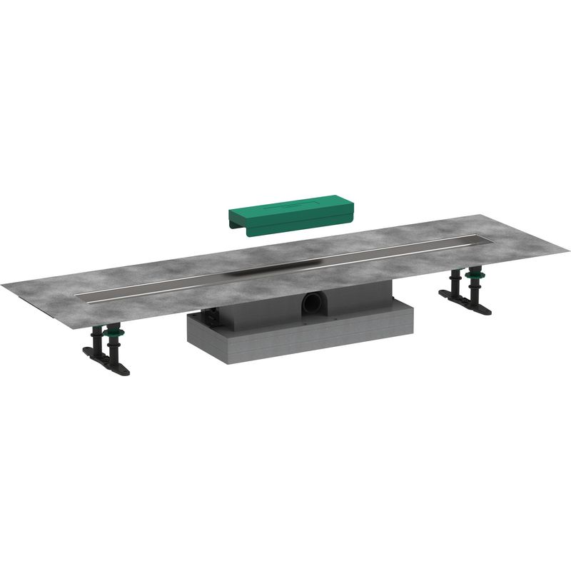 Hansgrohe uBox universal - Ensemble complet pour caniveaux de douche linéaires 900, pour installation à plat, inox 56019180